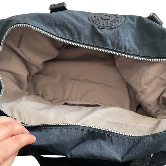 Kipling Eugina Weekender Duffle Bag Navy Blue Nylon Shoulder Strap Pockets - Picture 5 of 6